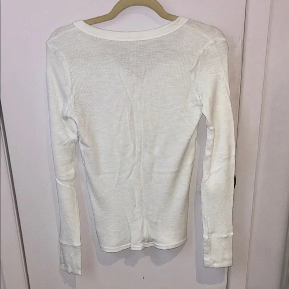Aerie Cream Long Sleeve Henley Top NWOT - Picture 3 of 3